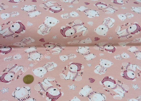 Felpi bear rosé Sweatshirt fabric for kids by Hilco