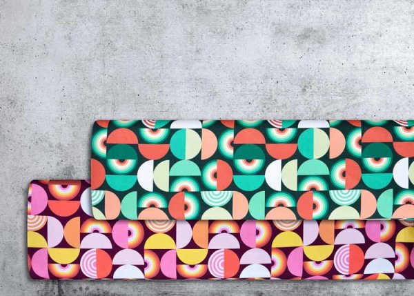 Geometric pattern Canvas im Retromuster beere-pink oder grün von Lycklig Design und Swafing alle Farben
