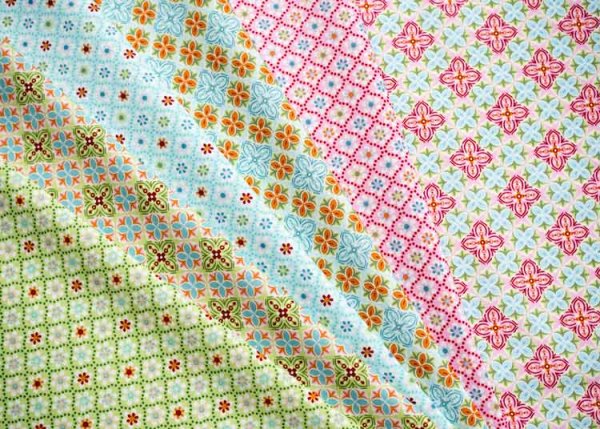 Julia Ornaments aqua cotton woven fabric by Sswafing