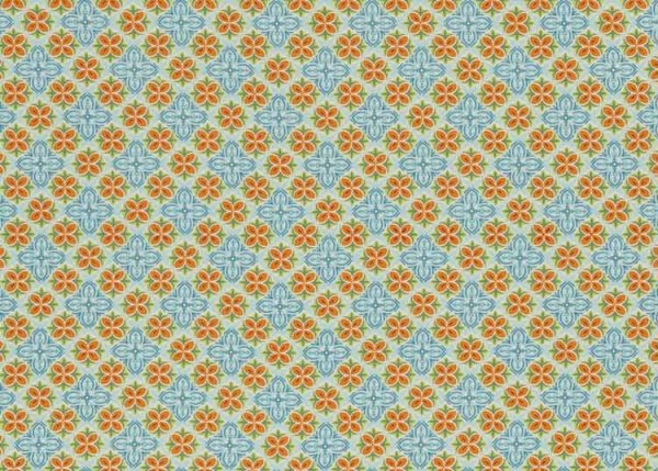 Julia Ornaments aqua cotton woven fabric by Sswafing