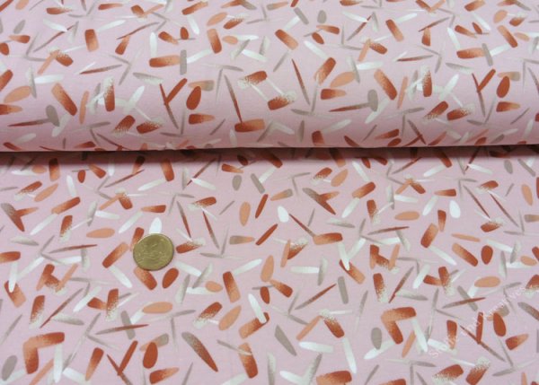 Leandra rosé Jersey mit grafischem Strichmuster aus Biobaumwolle