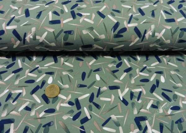 Leandra salbeigrün Jersey mit grafischem Strichmuster aus Biobaumwolle