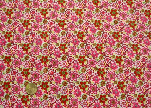 Lotta Baumwolle Webware Blumenstoff pink Kinderstoff Stoffversand