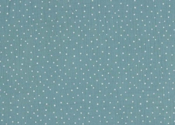 Musselin Mini Dots aqua grün Double Gauze