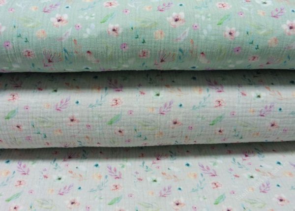 Musselin Sabella grey Fabric for children Double Gauze