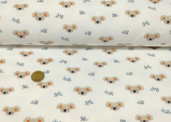 Nighty Koala Nicky ecru beige fabric for kids by Hilco