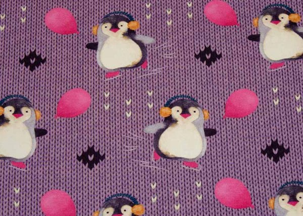 Pingu Ice fabric for children by Hilco french terry penuin