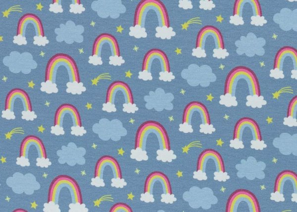 Prinzessin Phantasie Rainbow fabric for girls with rainbows by Swafing