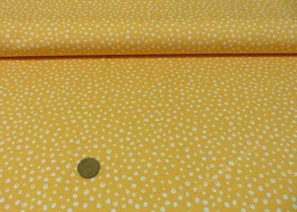 Safari Dot organic cotton jersey yellow Hilco fabric with dots