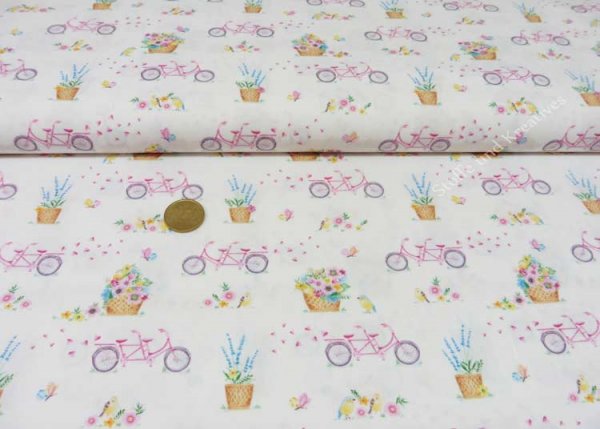 Tandem Tour organic cotton white fabric for children with tandems