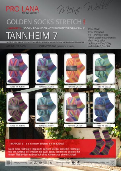 Pro Lana Tannheim 7 Stretch Sockenwolle alle Farben von Golden Socks