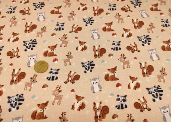 Waldzauber fabric for children by Hilco french terry  animals