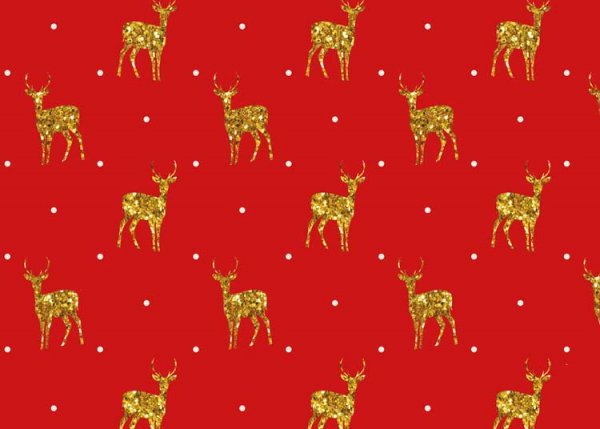 Weihnachtshirsch, Christmas Deer red goldchristmas fabric