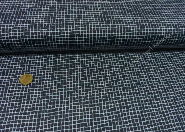 Wood Plaid dark grey fabric for children by Hilco