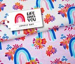 Life Loves You Lovely Day creme Hamburger Liebe Jersey Albstoffe Biobaumwolle