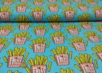 Hamburger Liebe Classics Collection No 1 Design OMG Fries organic cotton Jersey turquoise