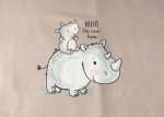 Panel Baby Rhino Jersey fabric for children sand gif birth sewing