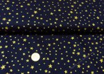 Sternenhimmel klein Christmas dark blue fabric cotton golden stars