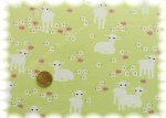 Sweet Sheep green Elastic-Jersey print Hilco   Rest 32 cm reduced!!