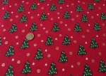 Weihnachtswald christmas fabric red with christmas trees