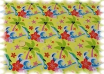 Little Delphins Elastic-Jersey print yellow Hilco    Rest 42 cm reduced!!