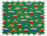 Brumm-Brumm  cotton print cars green     Rest 43 cm reduced!!