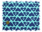 Hearts-Shirt  Elastic-Jersey print turquoise blue