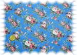 Hilde-Rosenstrauss cotton print blue, flowers