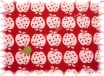 Manzanas del Sol cotton poplin apples red pink     Rest 77 cm reduced!!