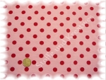 Punktejersey  knit fabric dots pink, red